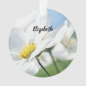 Wünsche mit White Daisies Personalisiert Ornament (Vorderseite)