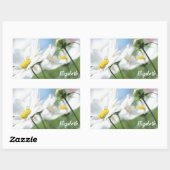 Wünsche mit White Daisies Personalisiert Rechteckiger Aufkleber (Blatt)