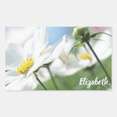 Wünsche mit White Daisies Personalisiert Rechteckiger Aufkleber (Vorderseite)