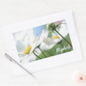 Wünsche mit White Daisies Personalisiert Rechteckiger Aufkleber (Umschlag)