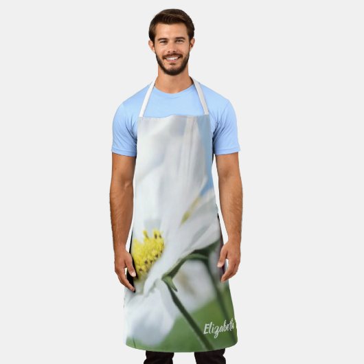 Wünsche mit White Daisies Personalisiert Schürze (Getragen)