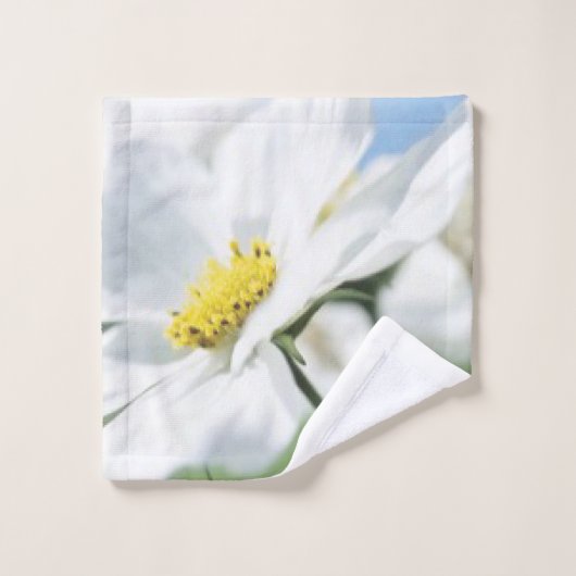 Wünsche mit White Daisies Personalisiert Waschlappen (Waschlappen)