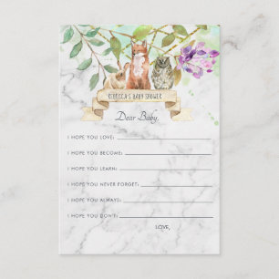 Wünsche nach Baby Advice Card Elegant Woodland Begleitkarte