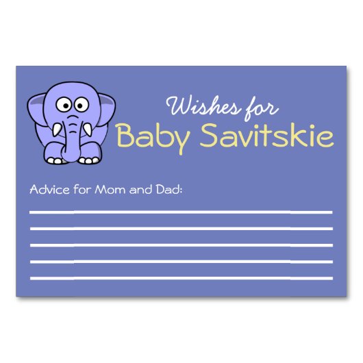 Wünsche nach Baby Advice Card Tischnummer (Vorderseite)