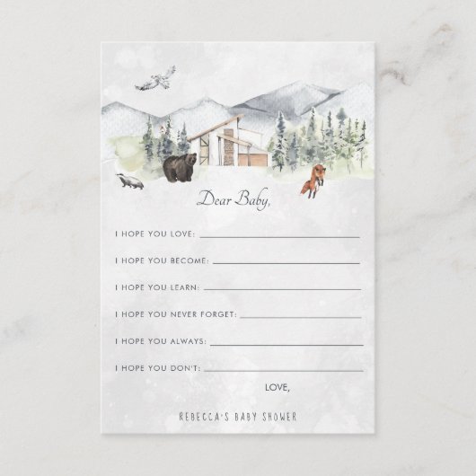 Wünsche nach Baby Advice Card | Wald Begleitkarte (Vorderseite)