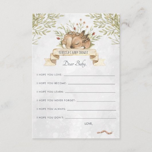 Wünsche nach Baby Advice Card | Waldhirsche Begleitkarte (Vorderseite)