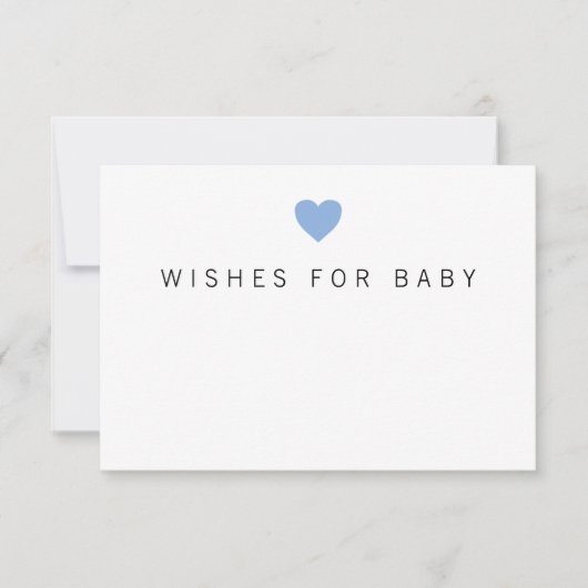 Wünsche nach Baby Blue Heart Boy Enclosure Card RSVP Karte (Vorderseite)