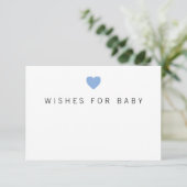 Wünsche nach Baby Blue Heart Boy Enclosure Card RSVP Karte (Stehend Vorderseite)