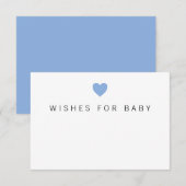 Wünsche nach Baby Blue Heart Boy Enclosure Card RSVP Karte (Vorne/Hinten)