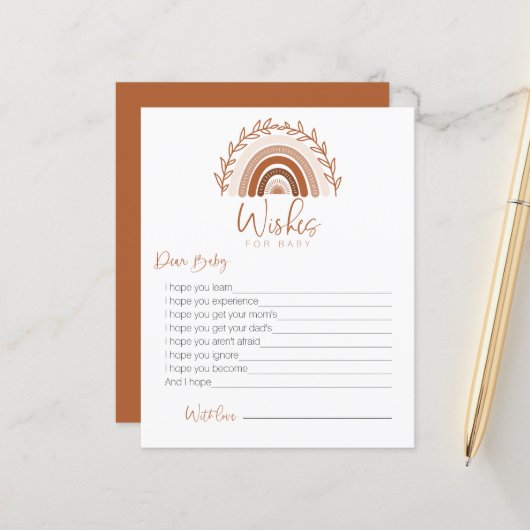 Wünsche nach Baby Card, Boho Rainbow Game (Vorderseite/Rückseite Beispiel)