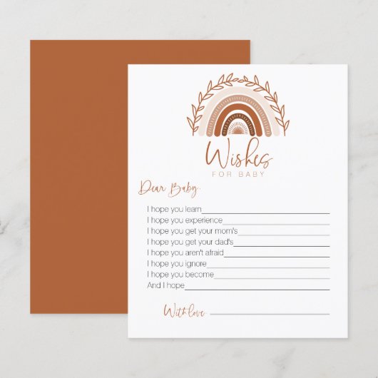 Wünsche nach Baby Card, Boho Rainbow Game (Vorne/Hinten)