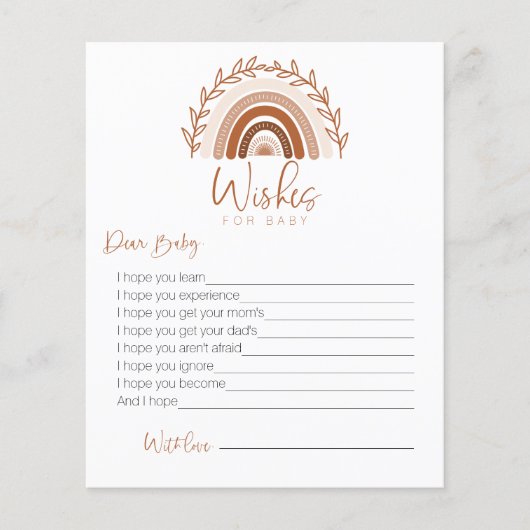 Wünsche nach Baby Card, Boho Rainbow Game (Vorderseite)