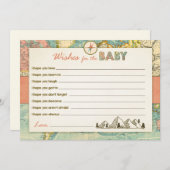 Wünsche nach Baby Dusche Game Adventure Travel Hinweiskarte (Vorne/Hinten)