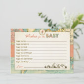 Wünsche nach Baby Dusche Game Adventure Travel Hinweiskarte (Stehend Vorderseite)