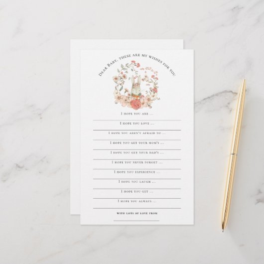 Wünsche nach Baby Dusche Vintag Bunny Girl Woodlan (Vorderseite/Rückseite Beispiel)