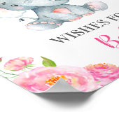 Wünsche nach Baby Elephant Pink Girl Dusche Sprink Poster (Ecke)