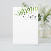 Wünsche nach Baby. Farnfarn-Advice Begleitkarte (Stehend Vorderseite)