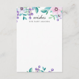 Wünsche nach Baby. Lila Blumenempfehlung für Wasse Begleitkarte