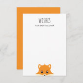 Wünsche nach Baby. Niedlicher Fuchs. Waldtierberat Begleitkarte (Vorne/Hinten)