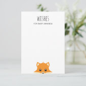 Wünsche nach Baby. Niedlicher Fuchs. Waldtierberat Begleitkarte (Stehend Vorderseite)