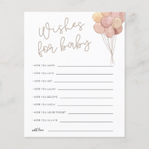 Wünsche nach Baby Pink Balloons Advice Card
