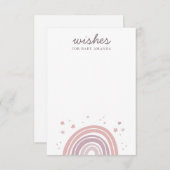 Wünsche nach Baby. Rosa und lila Hinweise auf Rege Begleitkarte (Vorne/Hinten)