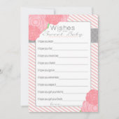 Wünsche nach Baby Shower Karte. Pink Einladung (Vorderseite)