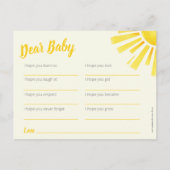 Wünsche nach Baby Whimisky Sonnendusche Hinweiskarte (Rückseite)