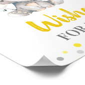 Wünsche nach Baby Yellow Dots Elephant Baby Shower Poster (Ecke)