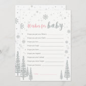 Wünsche nach Babykarte, Mädchendusche Einladung (Vorne/Hinten)
