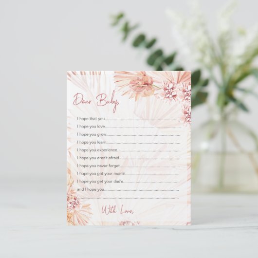 Wünsche nach Babykarten Boho Blush Dusche Sprinkle (Stehend Vorderseite)