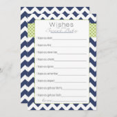 Wünsche nach Babykarten. Zickzack Hinweiskarte (Vorne/Hinten)
