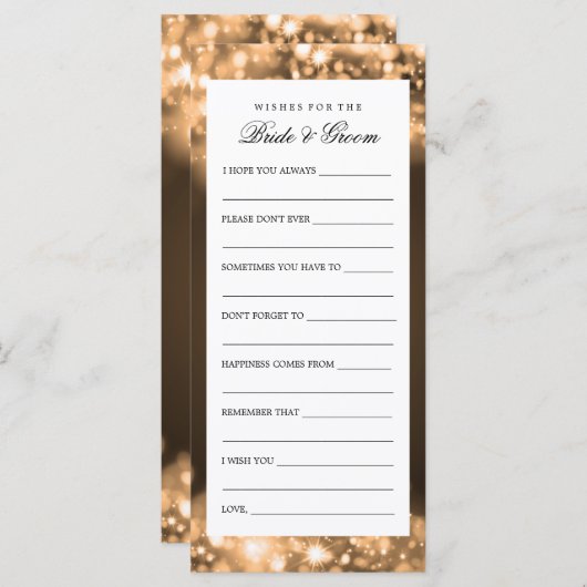 Wünsche nach Brillen und Groom Gold-Funkeln (Vorne/Hinten)