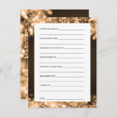 Wünsche nach Brillen und Groom Gold-Funkeln Hinweiskarte (Vorne/Hinten)