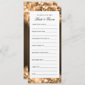 Wünsche nach Brillen und Groom Gold-Funkeln Hinweiskarte (Vorne/Hinten)