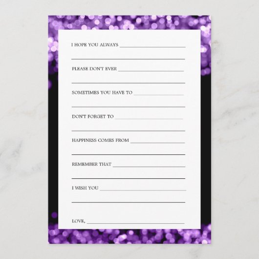 Wünsche nach Brillen und Lila Läden Hinweiskarte (Vorderseite)