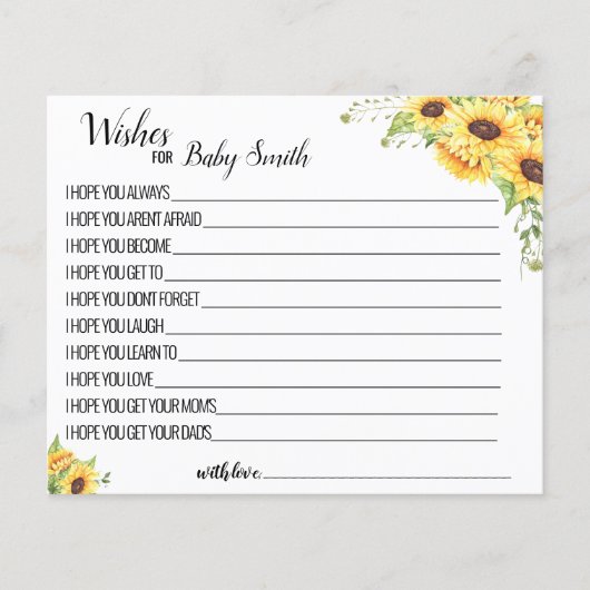 Wünsche nach der neuen Baby-Baby-Babyduschkarte (Vorderseite)