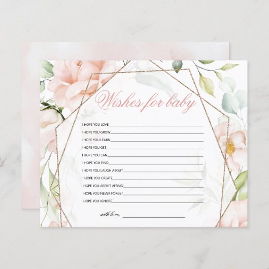 Wünsche nach einem Baby Elephant Blush Baby Dusche (Vorne/Hinten)