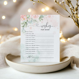 Wünsche nach einer Babykarte. Winterrosa Wünsche f