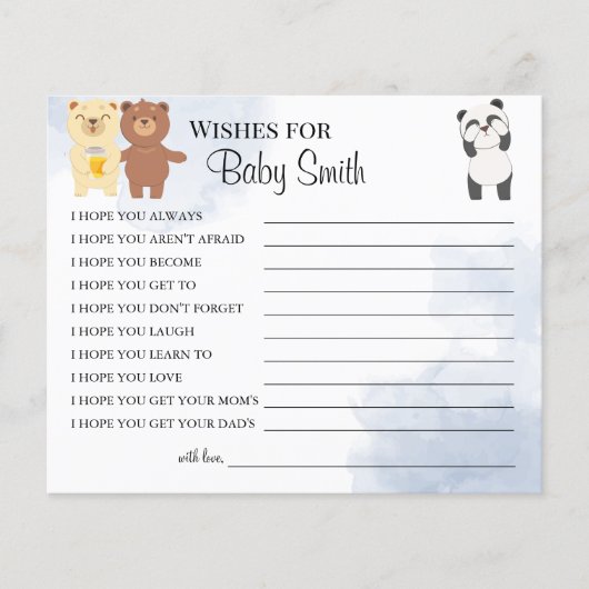 Wünsche nach einer neuen Baby Woodland Babyduschka Flyer (Vorne)