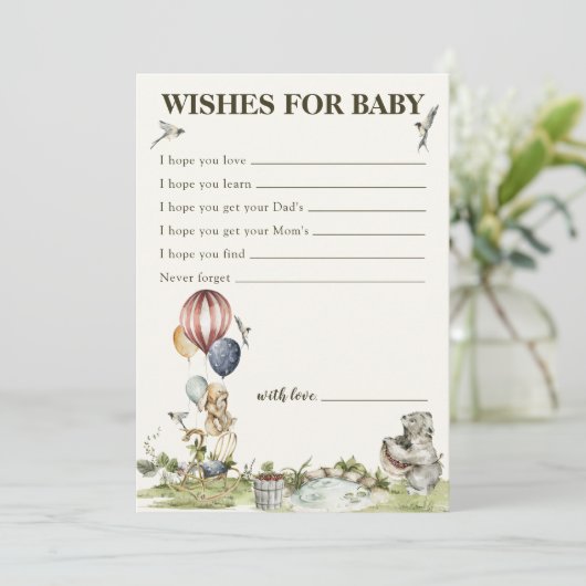 Wünsche nach neutraler Dusche für das Baby Woodlan Hinweiskarte (Stehend Vorderseite)