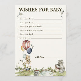 Wünsche nach neutraler Dusche für das Baby Woodlan Hinweiskarte