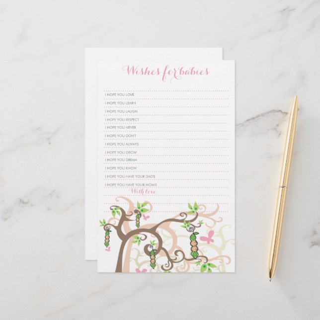 Wünsche nach Zwillingsmädchen Pinkererbsen im Pod  (Vorderseite/Rückseite Beispiel)