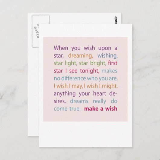 Wünsche Postkarte (Vorne/Hinten)