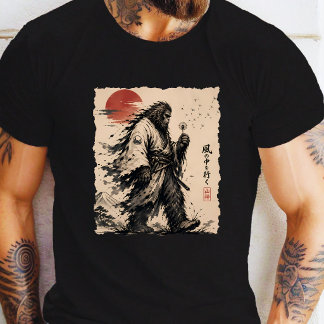 Wünsche Pusten Lustiger Bigfoot Samurai Pustet  T-Shirt