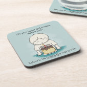 Wünsche sind Hoffnungen und Träume Getränkeuntersetzer (Linke Seite)