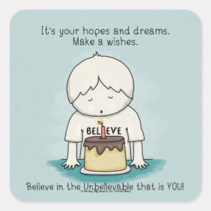 Wünsche sind Hoffnungen und Träume Quadratischer Aufkleber