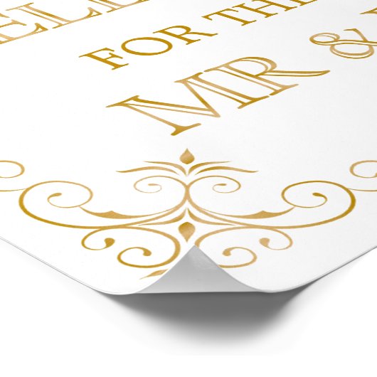 Wünsche Table Wedding Sign | Gatsby Art Deco Poster (Ecke)