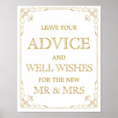 Wünsche Table Wedding Sign | Gatsby Art Deco Poster (Vorne)