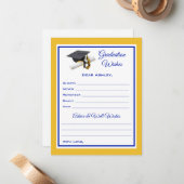 Wünsche und Ratschläge | Blau und Gelb Mitteilungskarte (Vorderseite/Rückseite Beispiel)